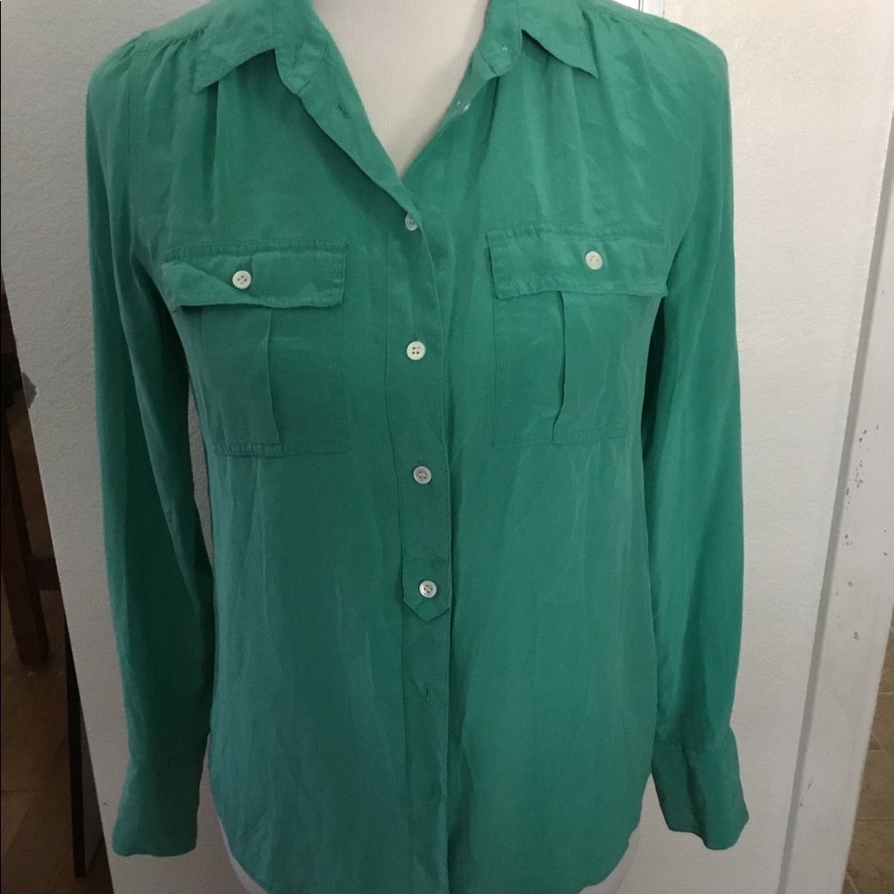 J CREW  Mint colored blouse
